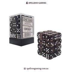 CHX: 23808 Translucent - 12mm d6 - Smoke/White Block (36)