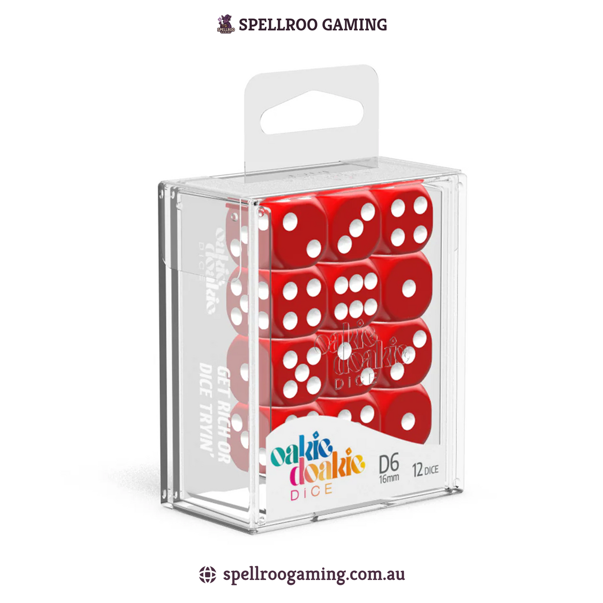 Oakie Doakie: Dice - D6 16mm - Solid Red (12)