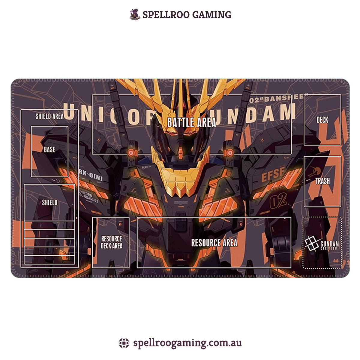 Gundam TCG Card Game: Single Playmat (3mm) - RX-0 Unicorn 5 – English