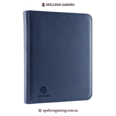 HENWEI: PU Leather Ring Zipper Trading Card Binder – 9 Pocket (Pokémon, Yu-Gi-Oh!, MTG, Sports Cards, TCG/CCG)
