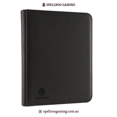 HENWEI: PU Leather Ring Zipper Trading Card Binder – 9 Pocket (Pokémon, Yu-Gi-Oh!, MTG, Sports Cards, TCG/CCG)