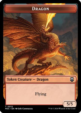 Dragon (Ripple Foil) // Treasure Double-Sided Token (M3C-12 // 34) - Modern Horizons 3 Commander Foil