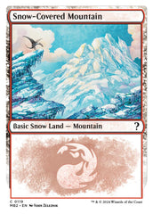 Snow-Covered Mountain (White Border)