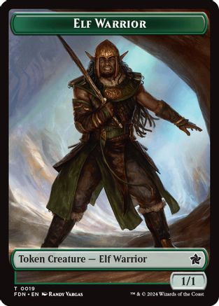 Elf Warrior // Raccoon Doubled-Sided Token (FDN-19 // 20) - Foundations Foil