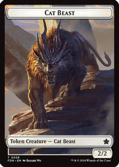Cat Beast // Dragon (0017) Double-Sided Token (FDN-28 // 17) - Foundations