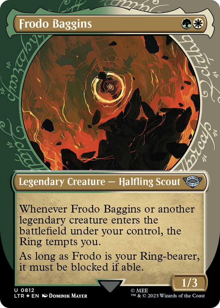 Frodo Baggins (Showcase) (Surge Foil) (LTR-812) - The Lord of the Rings: Tales of Middle-earth: (Showcase) (Borderless) Foil