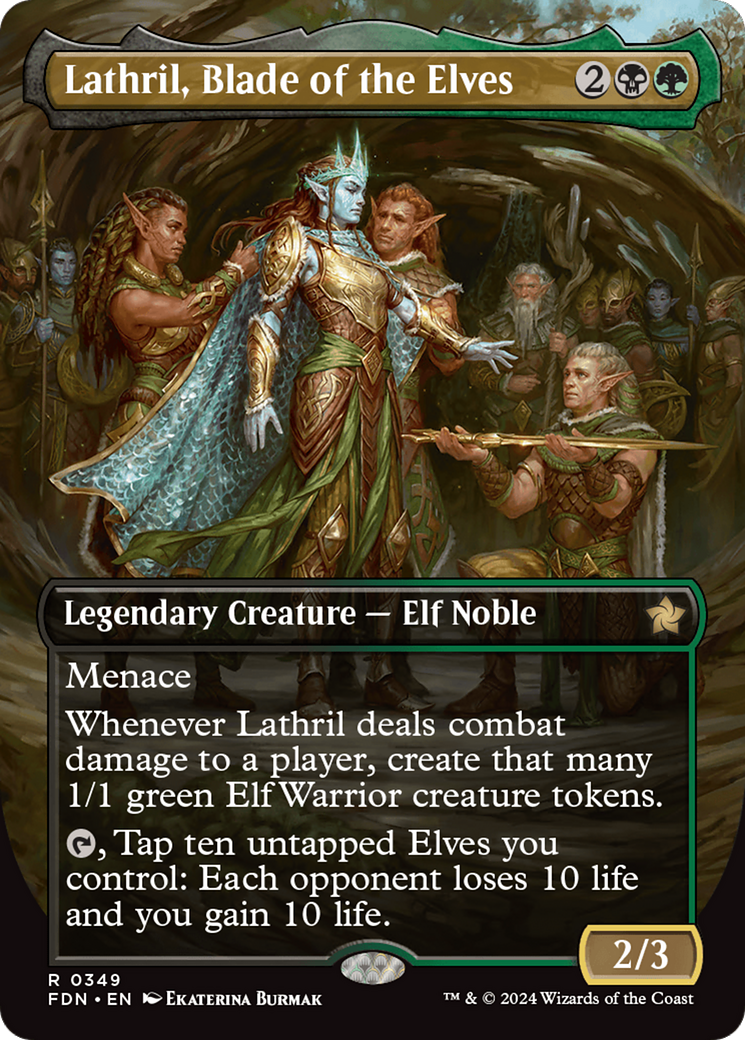 Lathril, Blade of the Elves (Borderless) (FDN-349) - Foundations Foil