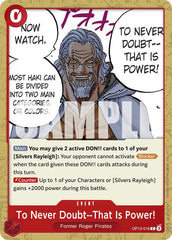 To Never Doubt--That Is Power!