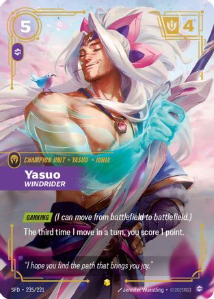 Yasuo - Windrider (Overnumbered) (235/221) - Spiritforged Foil