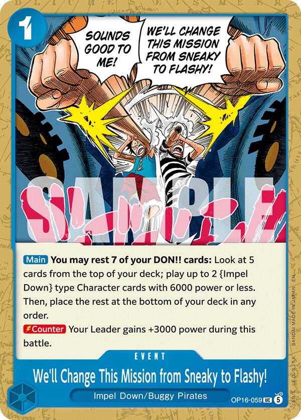 We'll Change This Mission from Sneaky to Flashy!