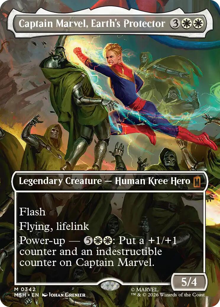 Captain Marvel, Earth's Protector (Borderless) (0342) (MSH - 342) - Marvel Super Heroes - Mythic - Normal