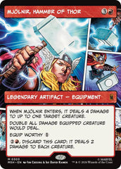 Mjolnir, Hammer of Thor (Borderless) (0303) (MSH - 303) - Marvel Super Heroes - Mythic - Foil