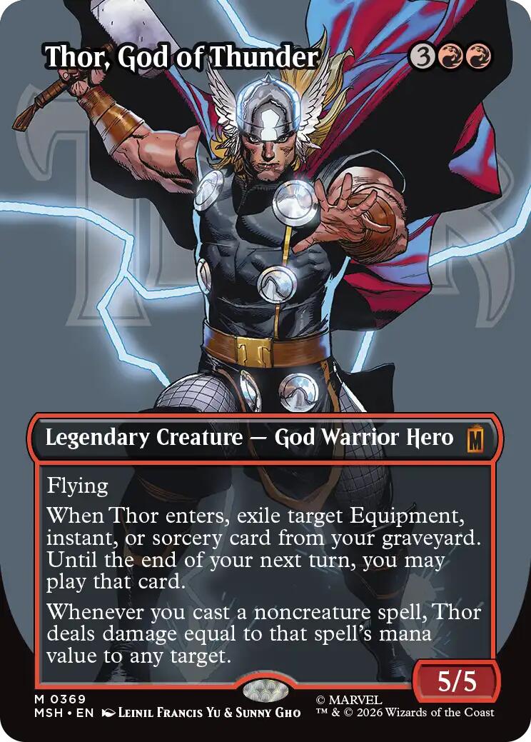 Thor, God of Thunder (Borderless) (0369) (MSH - 369) - Marvel Super Heroes - Mythic - Normal