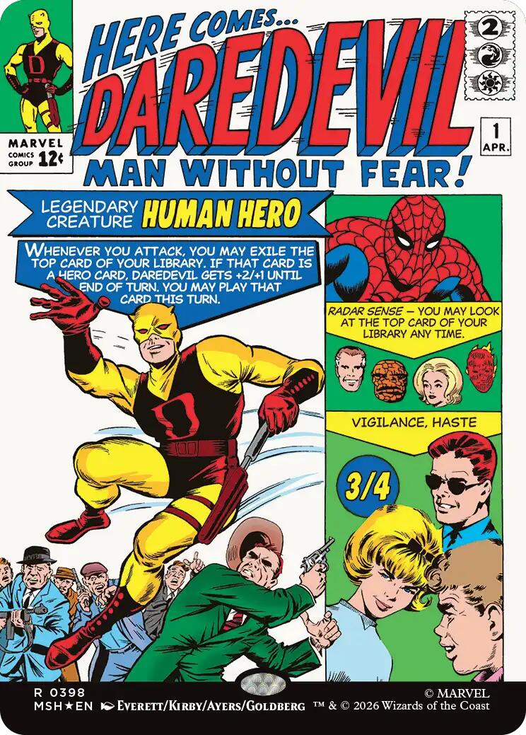 Daredevil, Man Without Fear (Borderless) (0398) (MSH - 398) - Marvel Super Heroes - Rare - Foil