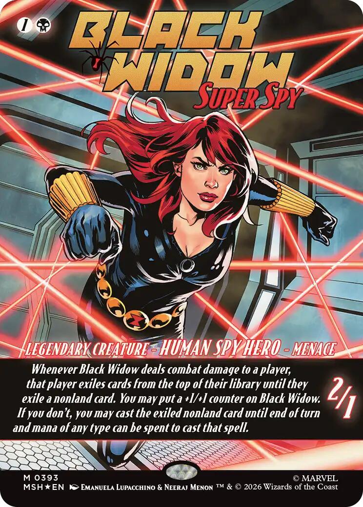 Black Widow, Super Spy (Borderless) (0393) (MSH - 0393) - Marvel Super Heroes - Mythic - Foil