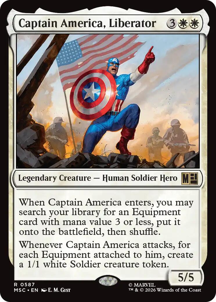 Captain America, Liberator (MSC - 587) - Commander: Marvel Super Heroes - Rare - Foil