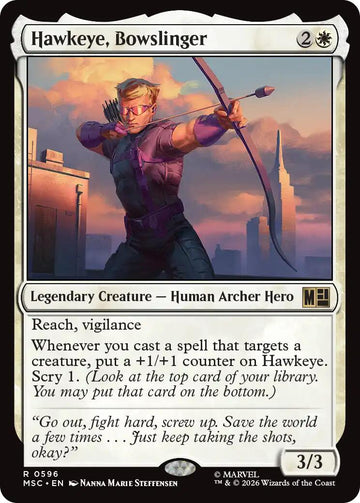 Hawkeye, Bowslinger (MSC - 596) - Commander: Marvel Super Heroes - Rare - Foil