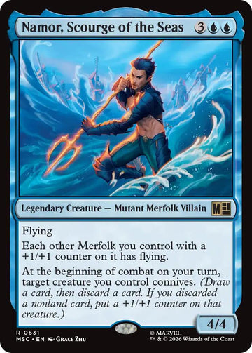 Namor, Scourge of the Seas (MSC - 631) - Commander: Marvel Super Heroes - Rare - Foil