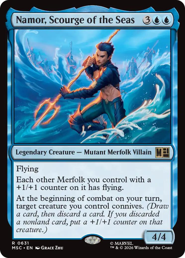 Namor, Scourge of the Seas (MSC - 631) - Commander: Marvel Super Heroes - Rare - Foil