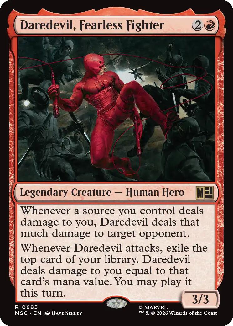 Daredevil, Fearless Fighter (MSC - 685) - Commander: Marvel Super Heroes - Rare - Foil
