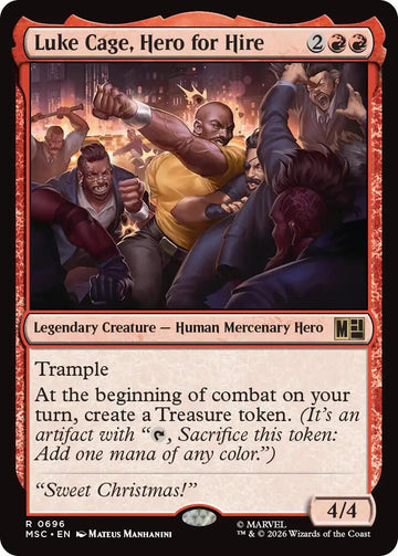 Luke Cage, Hero for Hire (MSC - 696) - Commander: Marvel Super Heroes - Rare - Foil