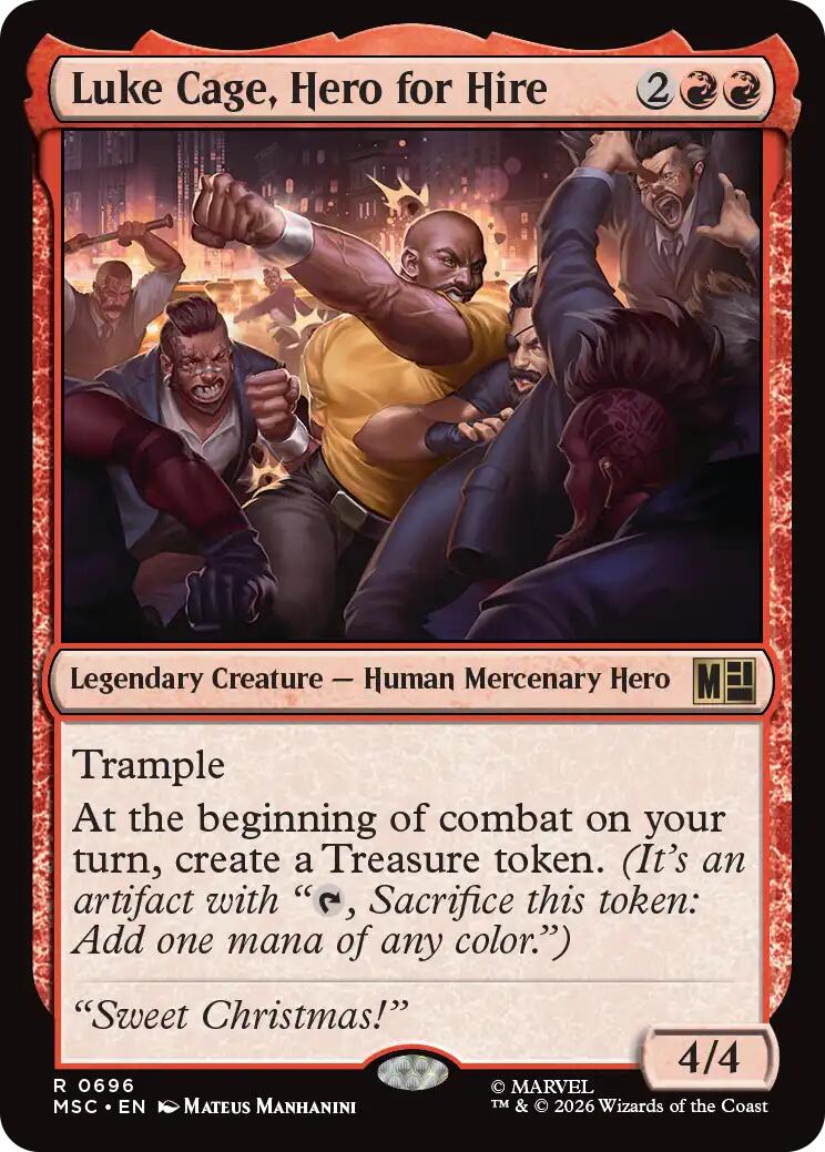 Luke Cage, Hero for Hire (MSC - 696) - Commander: Marvel Super Heroes - Rare - Normal