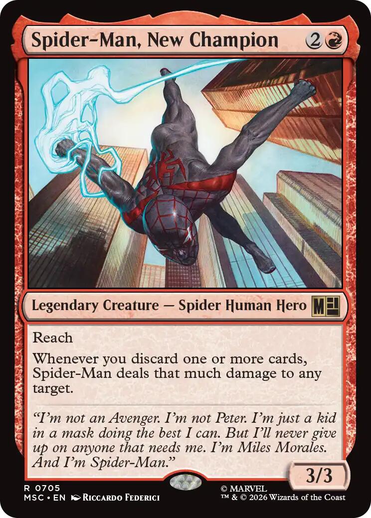 Spider-Man, New Champion (MSC - 705) - Commander: Marvel Super Heroes - Rare - Foil