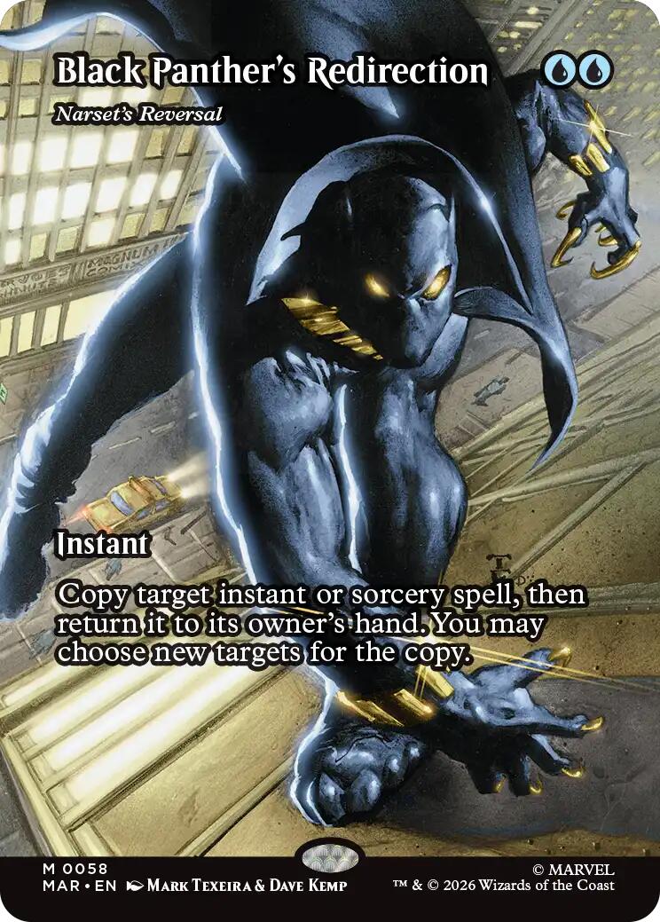 Black Panther's Redirection - Narset's Reversal (Borderless) (MAR - 58) - Marvel Universe Eternal-Legal - Mythic - Normal