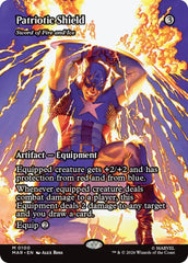 Patriotic Shield - Sword of Fire and Ice (Borderless) (MAR - 100) - Marvel Universe Eternal-Legal - Mythic - Normal