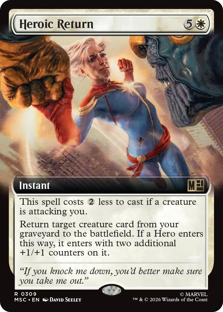 Heroic Return (Extended Art) (MSC - 309) - Commander: Marvel Super Heroes - Rare - Normal