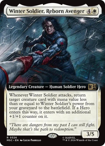 Winter Soldier, Reborn Avenger (Extended Art) (MSC - 326) - Commander: Marvel Super Heroes - Rare - Normal