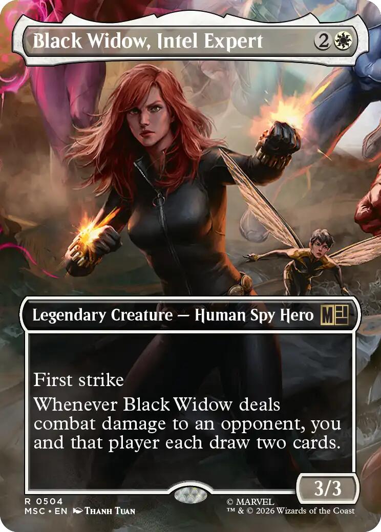 Black Widow, Intel Expert (Borderless) (MSC - 504) - Commander: Marvel Super Heroes - Rare - Normal