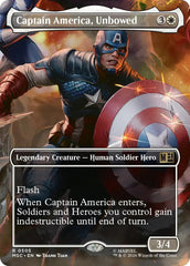 Captain America, Unbowed (Borderless) (MSC - 505) - Commander: Marvel Super Heroes - Rare - Normal