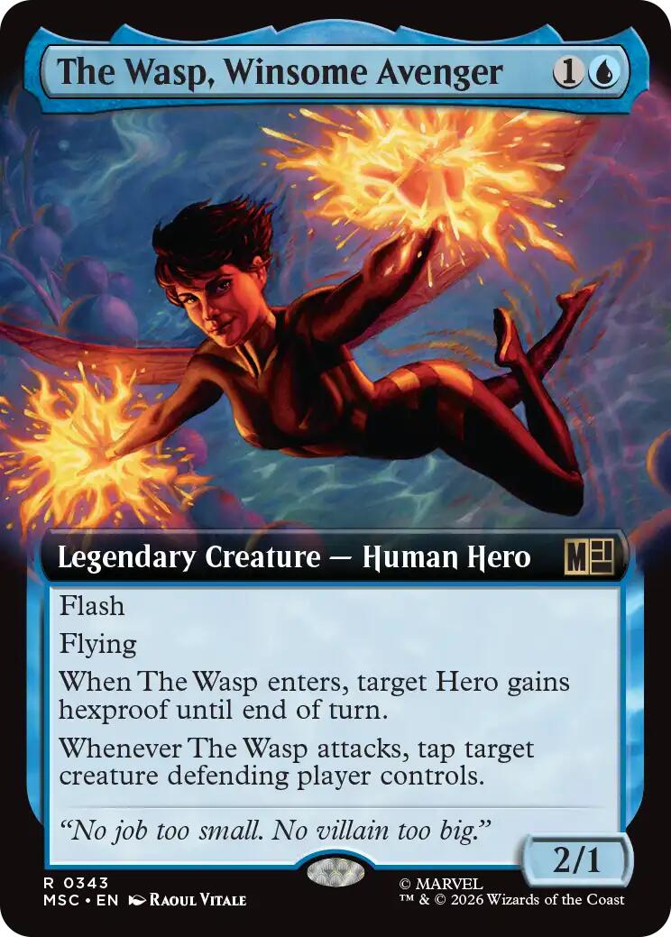 The Wasp, Winsome Avenger (Extended Art) (MSC - 343) - Commander: Marvel Super Heroes - Rare - Normal
