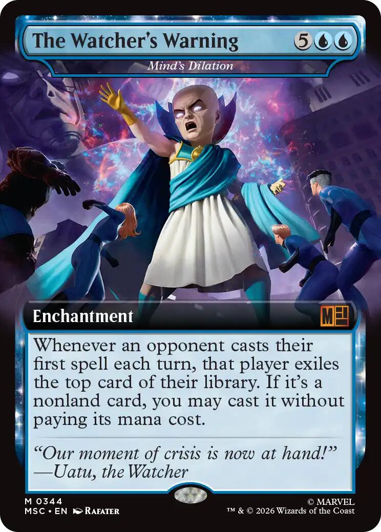 The Watcher's Warning - Mind's Dilation (Extended Art) (MSC - 344) - Commander: Marvel Super Heroes - Mythic - Normal