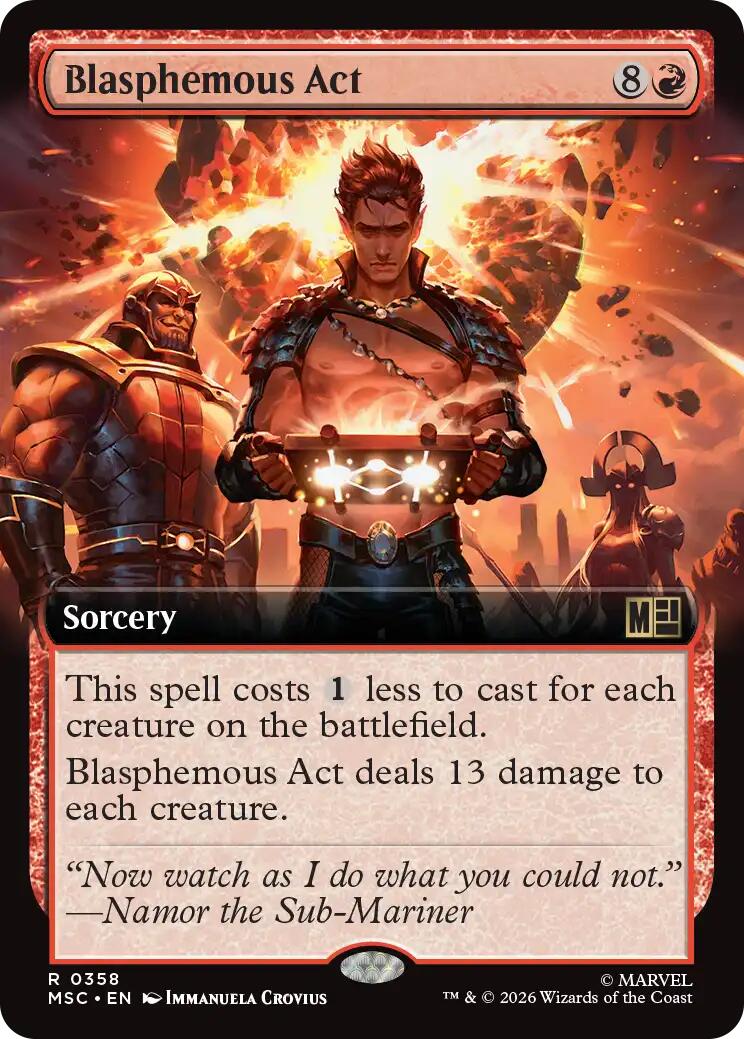 Blasphemous Act (Extended Art) (MSC - 358) - Commander: Marvel Super Heroes - Rare - Normal
