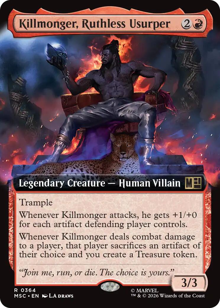 Killmonger, Ruthless Usurper (Extended Art) (MSC - 364) - Commander: Marvel Super Heroes - Rare - Normal