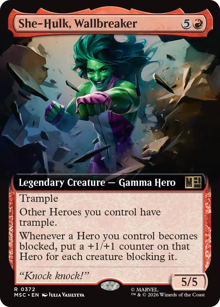 She-Hulk, Wallbreaker (Extended Art) (MSC - 372) - Commander: Marvel Super Heroes - Rare - Normal