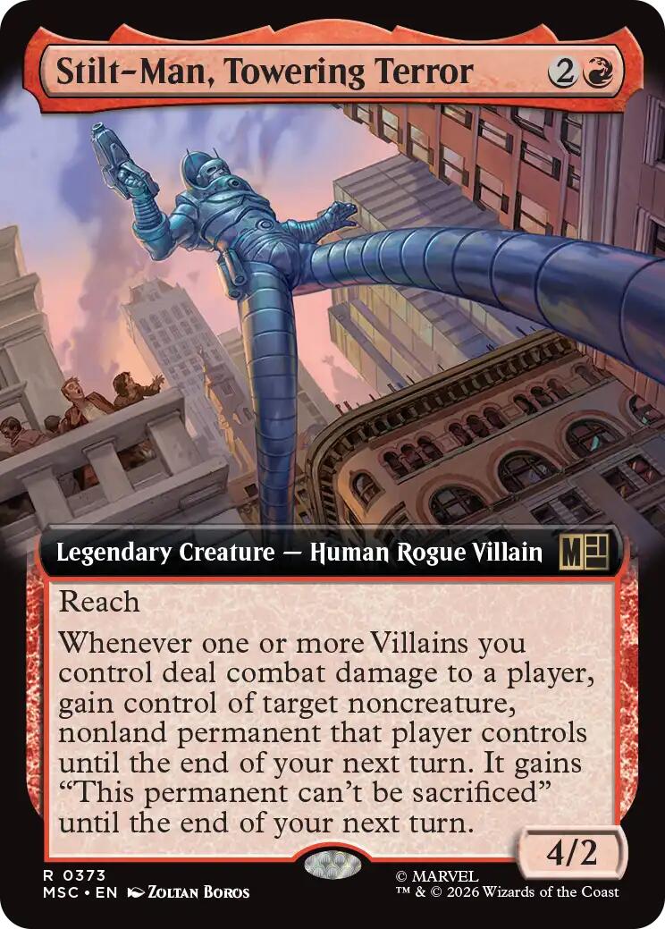Stilt-Man, Towering Terror (Extended Art) (MSC - 373) - Commander: Marvel Super Heroes - Rare - Normal