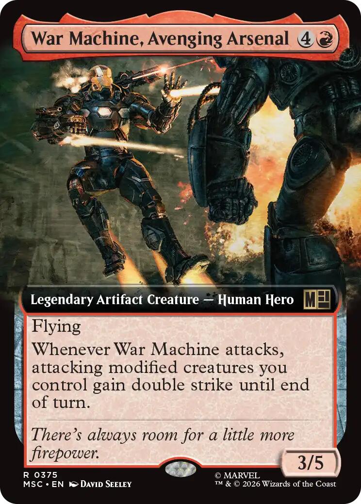 War Machine, Avenging Arsenal (Extended Art) (MSC - 375) - Commander: Marvel Super Heroes - Rare - Normal
