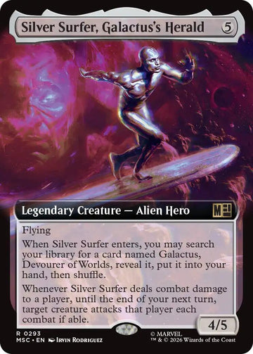 Silver Surfer, Galactus's Herald (Extended Art) (MSC - 293) - Commander: Marvel Super Heroes - Rare - Normal