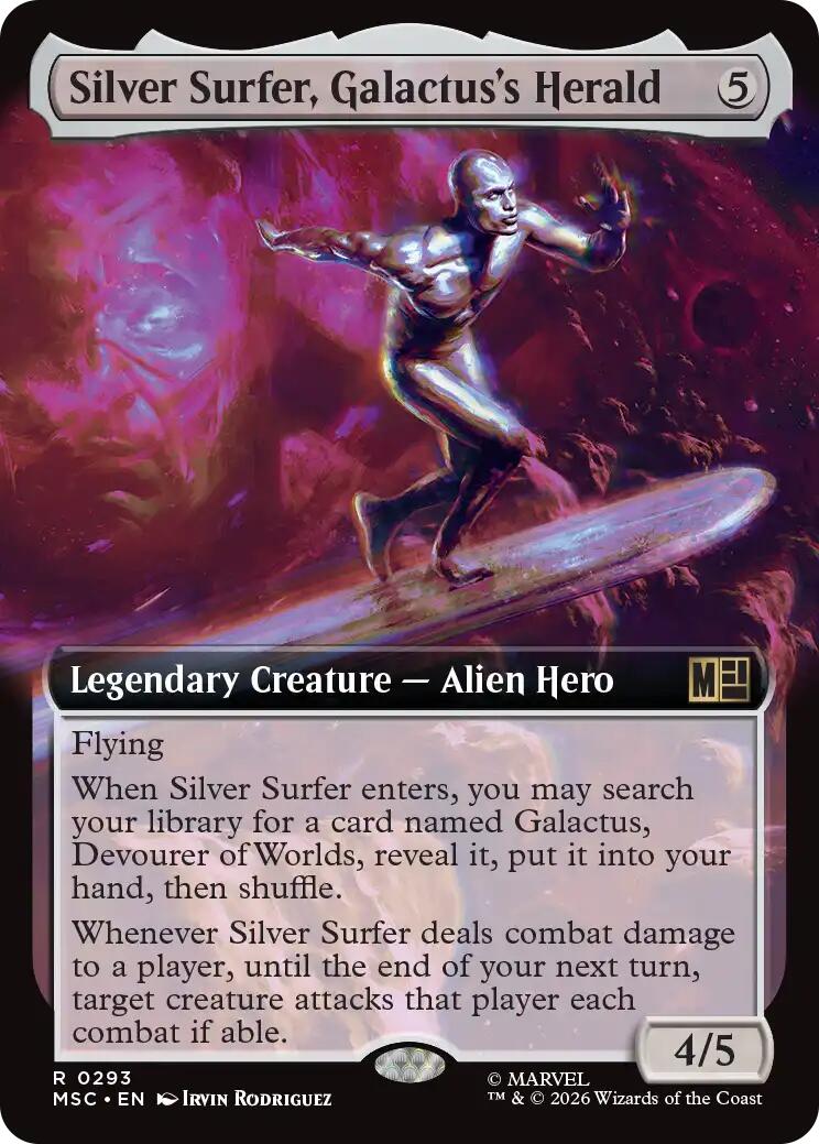 Silver Surfer, Galactus's Herald (Extended Art) (MSC - 293) - Commander: Marvel Super Heroes - Rare - Normal