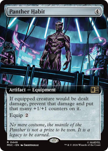 Panther Habit (Extended Art) (MSC - 446) - Commander: Marvel Super Heroes - Rare - Normal