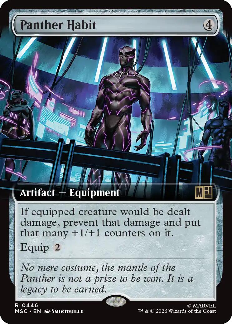 Panther Habit (Extended Art) (MSC - 446) - Commander: Marvel Super Heroes - Rare - Normal