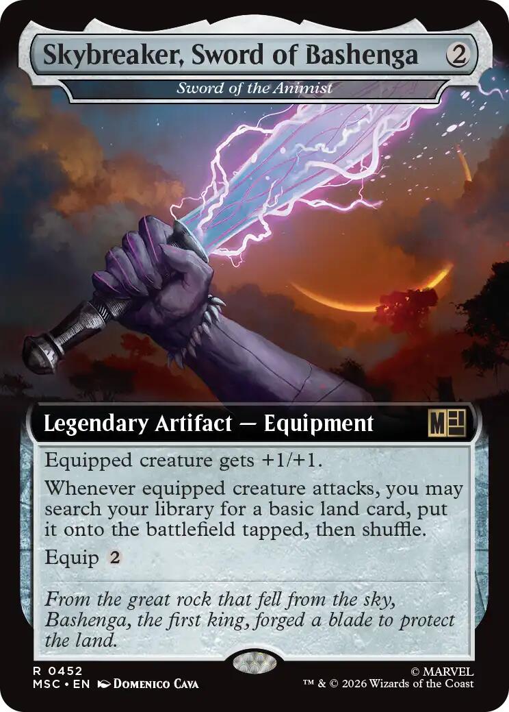Skybreaker, Sword of Bashenga - Sword of the Animist (Extended Art) (MSC - 452) - Commander: Marvel Super Heroes - Rare - Normal