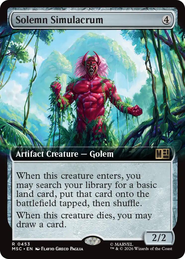 Solemn Simulacrum (Extended Art) (MSC - 453) - Commander: Marvel Super Heroes - Rare - Normal