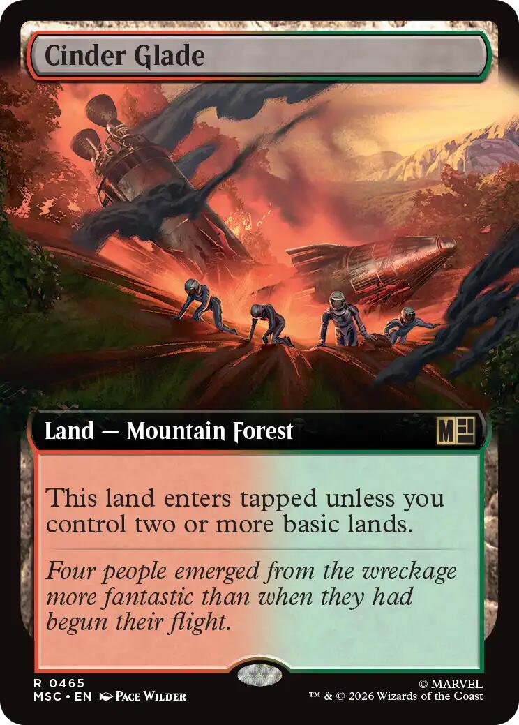 Cinder Glade (Extended Art) (MSC - 465) - Commander: Marvel Super Heroes - Rare - Normal