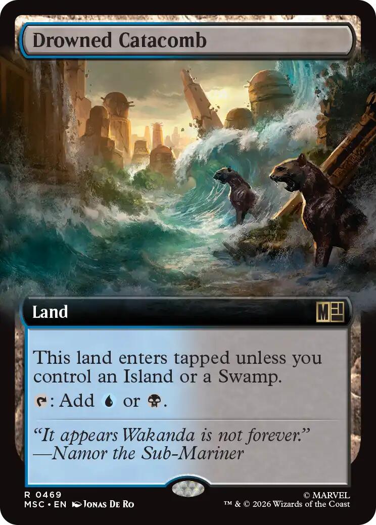 Drowned Catacomb (Extended Art) (MSC - 469) - Commander: Marvel Super Heroes - Rare - Normal