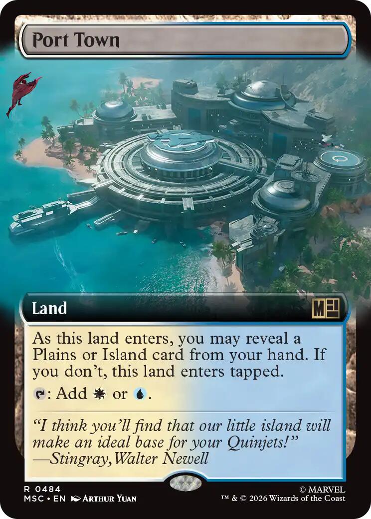 Port Town (Extended Art) (MSC - 484) - Commander: Marvel Super Heroes - Rare - Normal