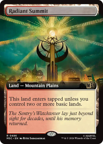 Radiant Summit (Extended Art) (MSC - 486) - Commander: Marvel Super Heroes - Rare - Normal
